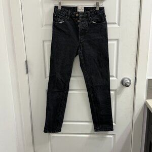 Sezane slim parfait Mid Rise skinny jean size 24 black Button Fly